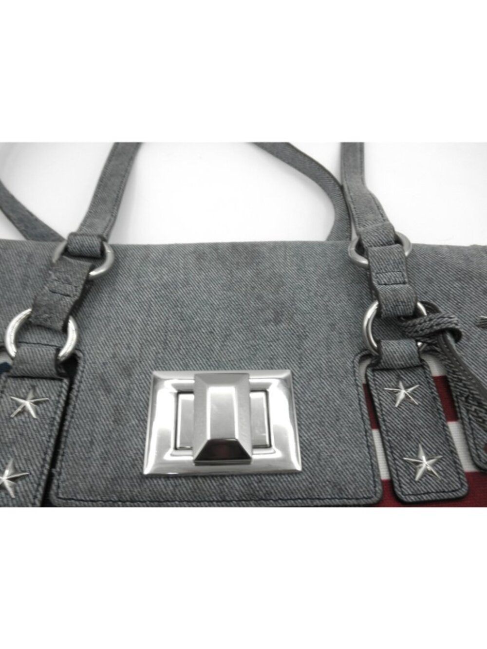 Aimee Kestenberg Hope for Warriors U.S.A. Flag Denim Shoulder Bag NEEDS WASHING! - Picture 8 of 16